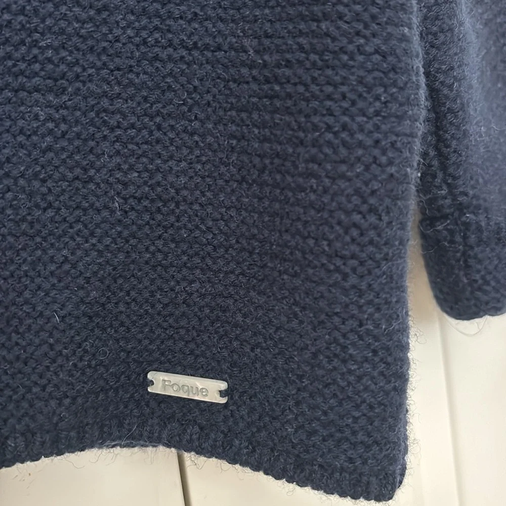 Foque Baby Boy’s Navy Blue Knitted Wool Blend Coat